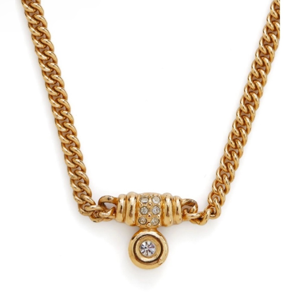 EUC Christian Dior Pre-Owned rhinestone chain necklace - Picture 7 of 10